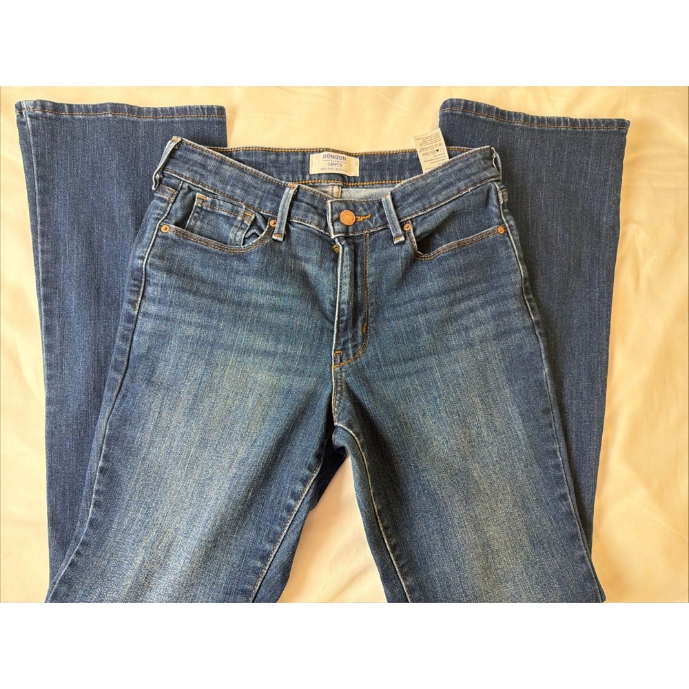 Levi Denizen Jeans Women 2 Blue Mid Rise Bootcut Stretch Dark W26 L32
